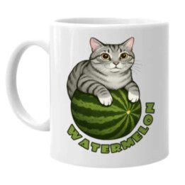 Watermelon - kočka na melounu - hrnek s potiskem