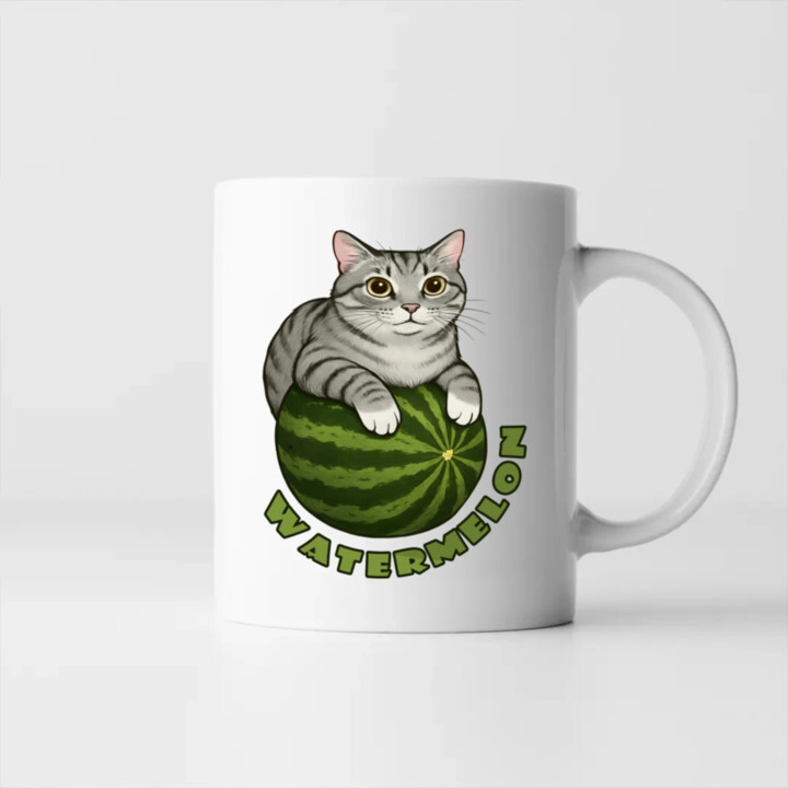 Watermelon - kočka na melounu - hrnek s potiskem