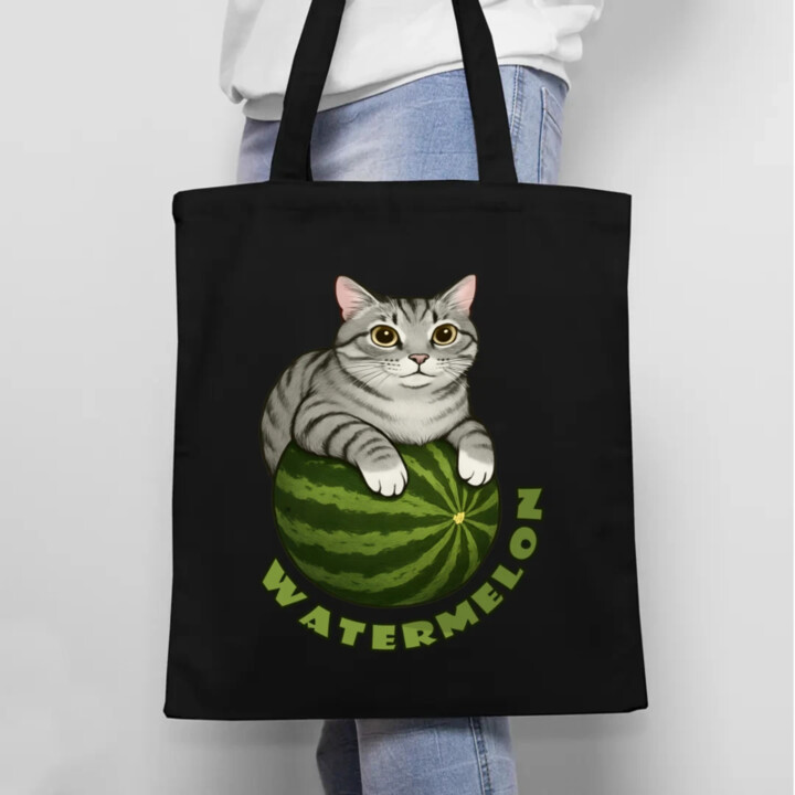 Watermelon - kočka na melounu - taška s potiskem