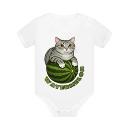 Watermelon - kočka na melounu - dětské body s potiskem