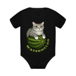 Watermelon - kočka na melounu - dětské body s potiskem