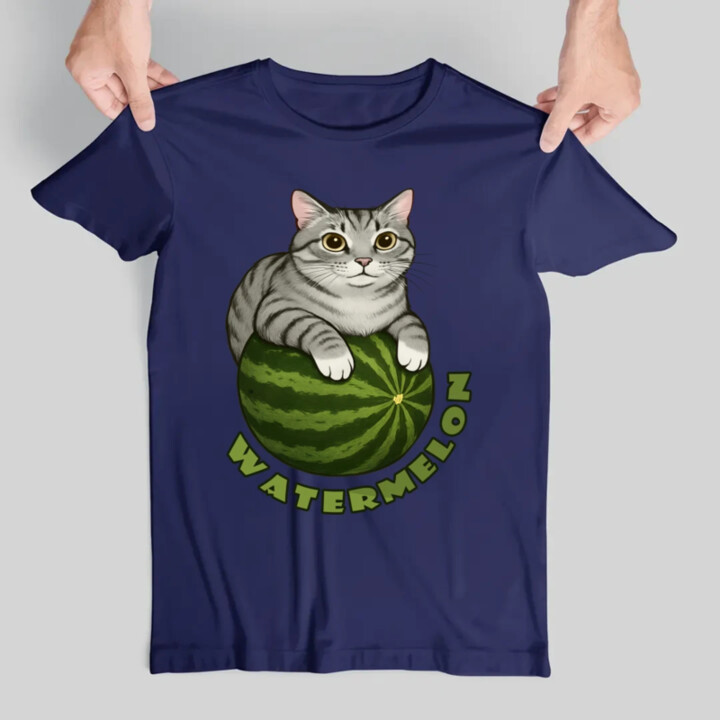Watermelon - kočka na melounu - pánské tričko s potiskem