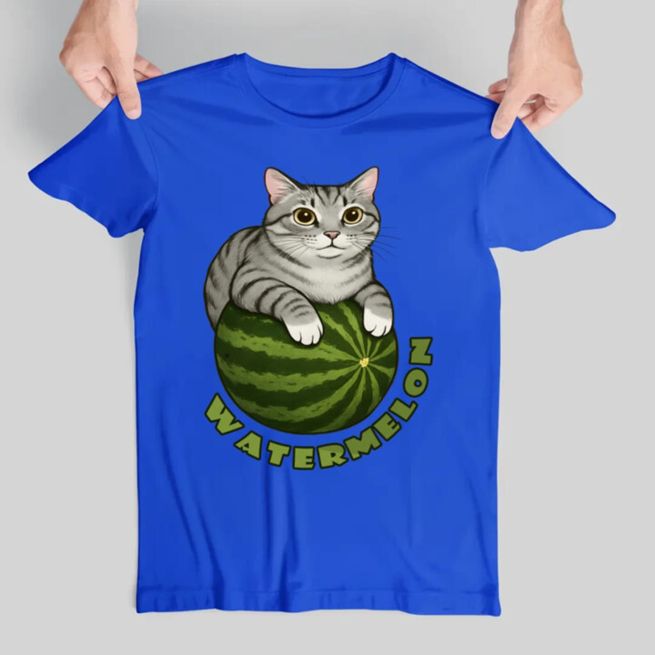 Watermelon - kočka na melounu - pánské tričko s potiskem
