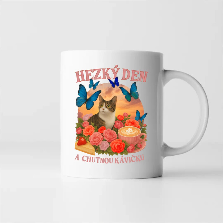 Hezký den a chutnou kávičku - hrnek s potiskem
