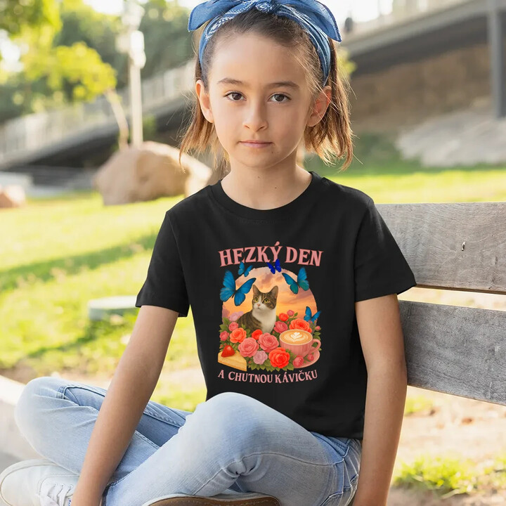 Hezký den a chutnou kávičku - dětské tričko s potiskem