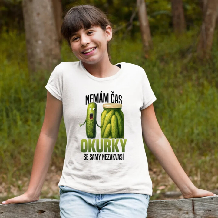 Nemám čas, okurky se samy nezakvasí - dětské tričko s potiskem