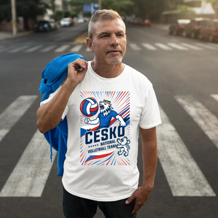 Česko - national volleyball team - pánské tričko s potiskem