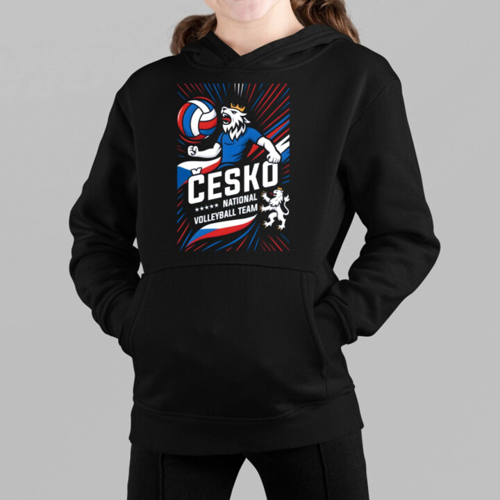 Česko - national volleyball team - dětská mikina s kapucí