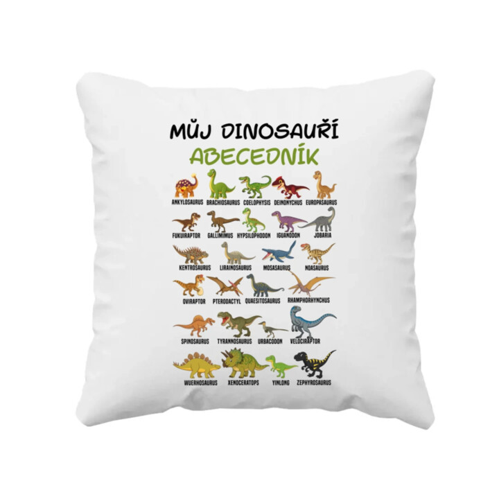 Můj dinosauří abecedník - polštář s potiskem