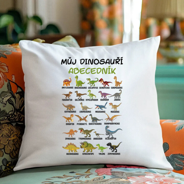Můj dinosauří abecedník - polštář s potiskem