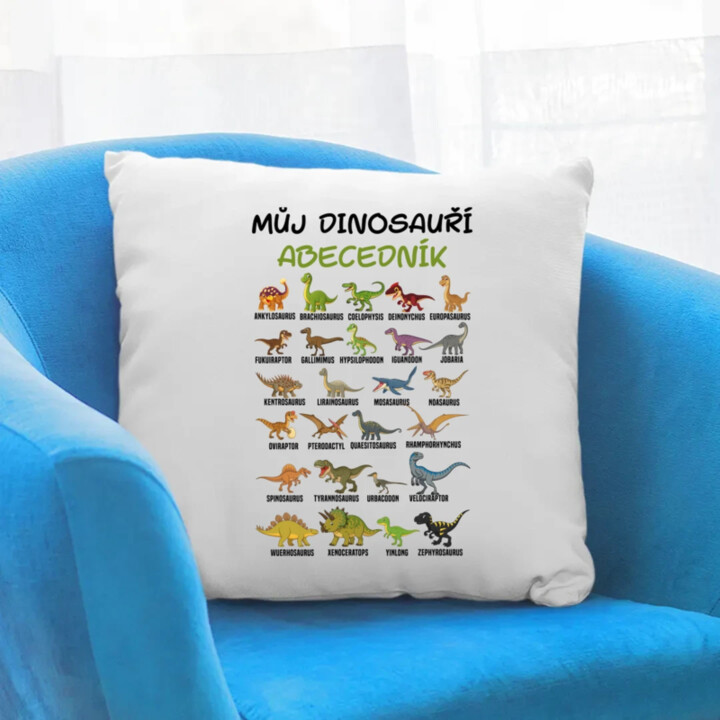 Můj dinosauří abecedník - polštář s potiskem