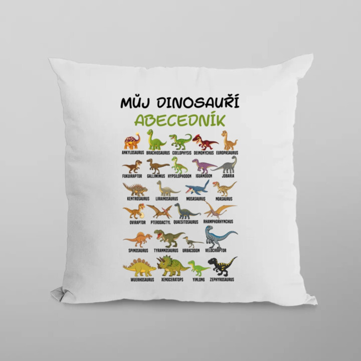 Můj dinosauří abecedník - polštář s potiskem