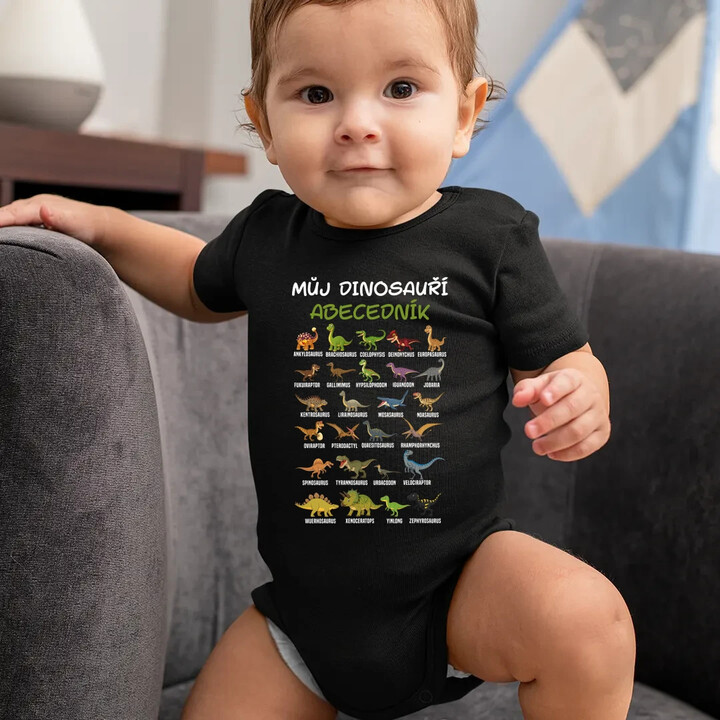 Můj dinosauří abecedník - dětské body s potiskem