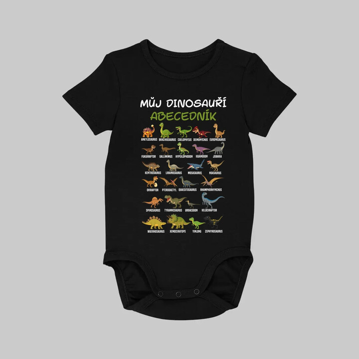 Můj dinosauří abecedník - dětské body s potiskem