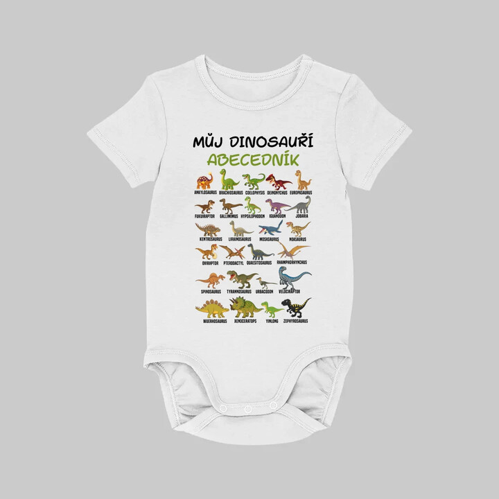 Můj dinosauří abecedník - dětské body s potiskem