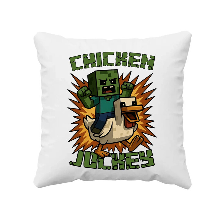 Chicken jockey - zombie - kuře - polštář s potiskem