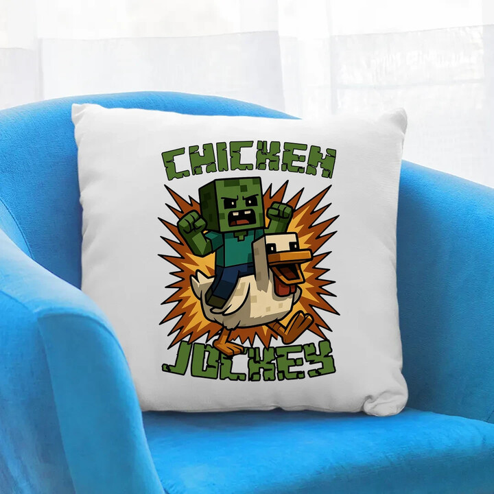 Chicken jockey - zombie - kuře - polštář s potiskem