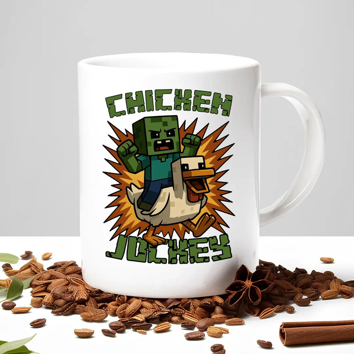 Chicken jockey - zombie - kuře - hrnek s potiskem