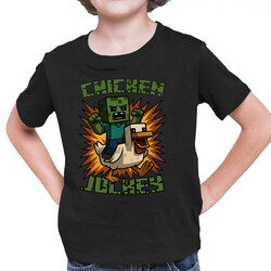 Chicken jockey - zombie - kuře - dětské tričko s potiskem pro fanoušky Minecraftu
