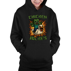 Chicken jockey - zombie - kuře - dětská mikina s kapucí pro fanoušky Minecraftu