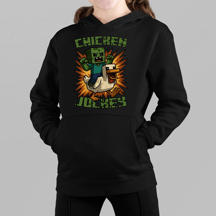 Chicken jockey - zombie - kuře - dětská mikina s kapucí