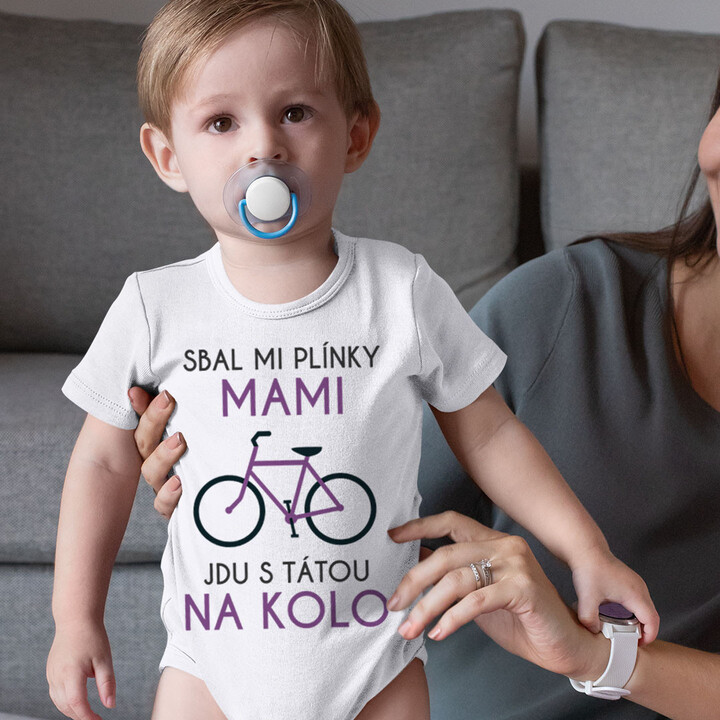 Jdu s tátou na kolo - dětské body s potiskem