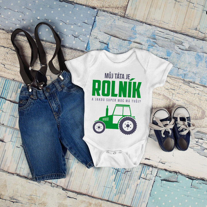 Můj táta je pokrývač - dětské body s potiskem