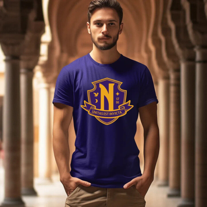 Unitas Est Invicta - Nevermore Academy - pánské tričko s potiskem