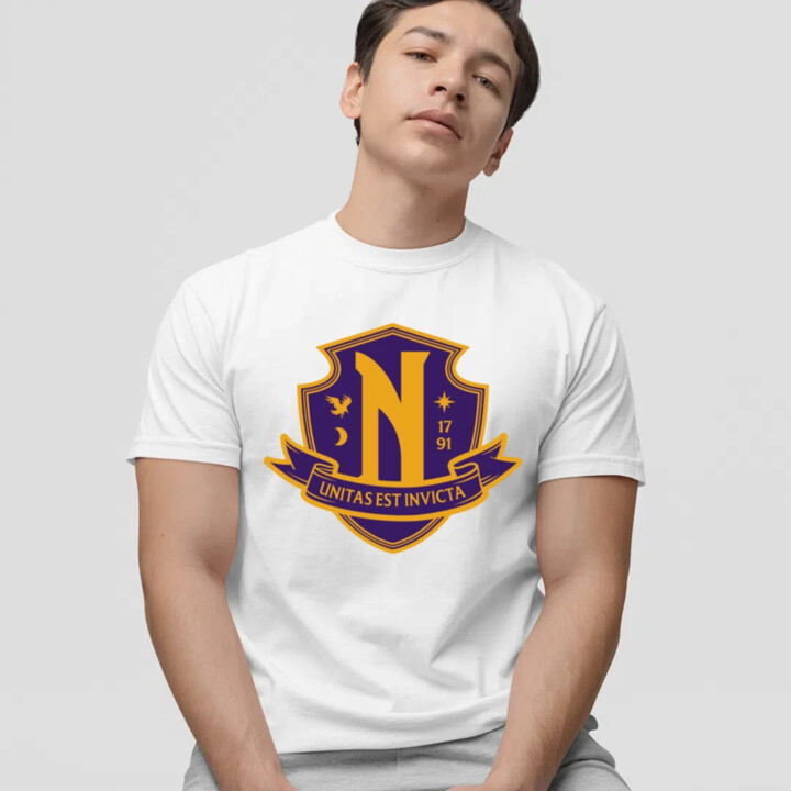 Unitas Est Invicta - Nevermore Academy - pánské tričko s potiskem