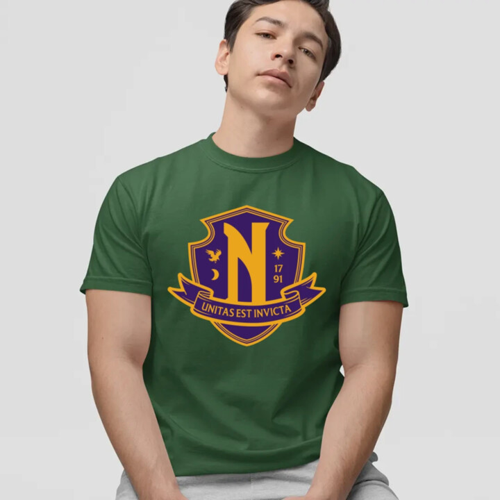 Unitas Est Invicta - Nevermore Academy - pánské tričko s potiskem