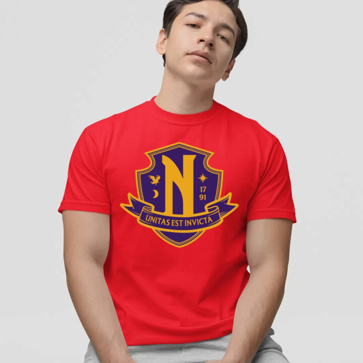 Unitas Est Invicta - Nevermore Academy - pánské tričko s potiskem
