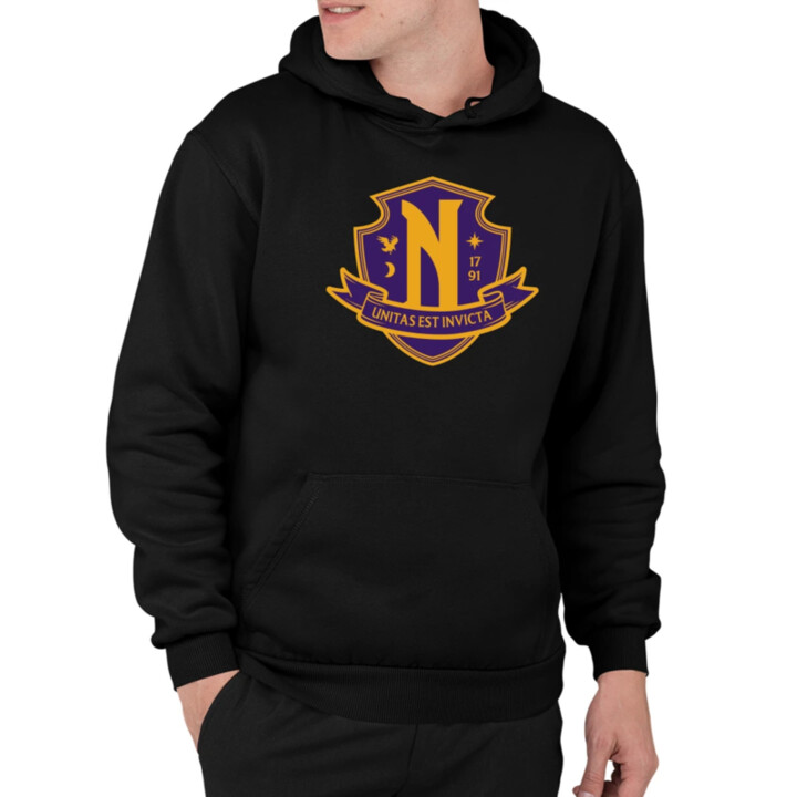 Unitas Est Invicta - Nevermore Academy - pánská mikina s potiskem