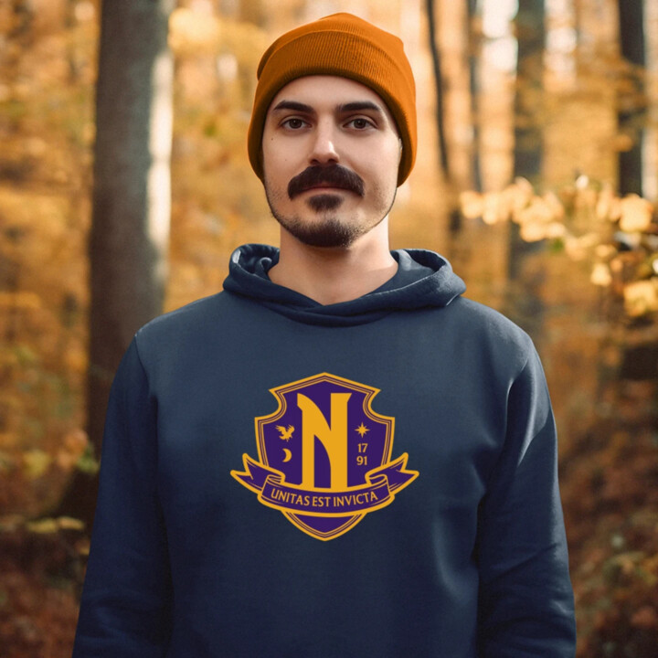 Unitas Est Invicta - Nevermore Academy - pánská mikina s potiskem