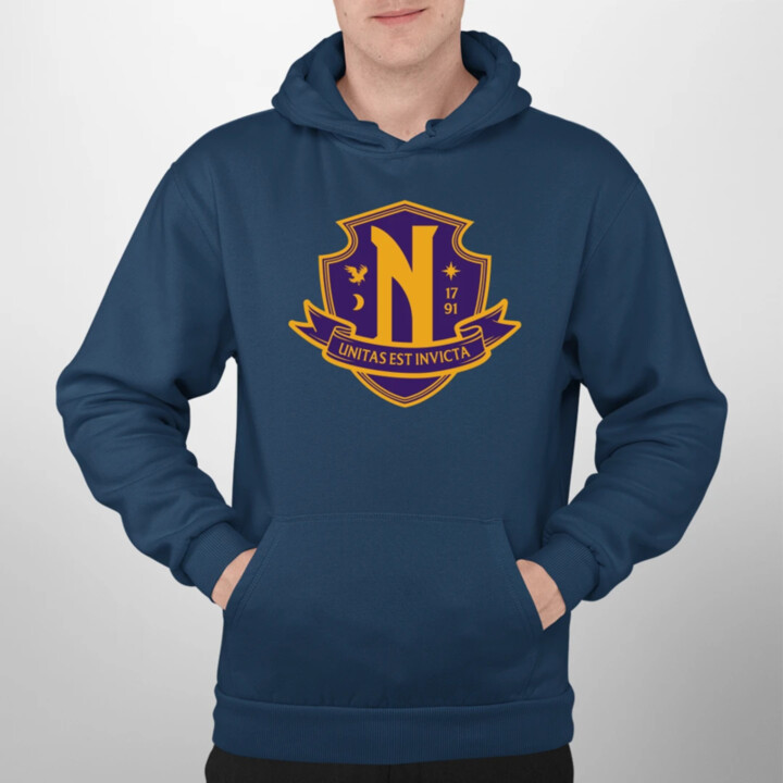 Unitas Est Invicta - Nevermore Academy - pánská mikina s potiskem
