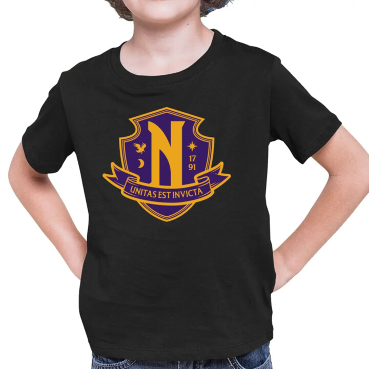 Unitas Est Invicta - Nevermore Academy - dětské tričko s potiskem