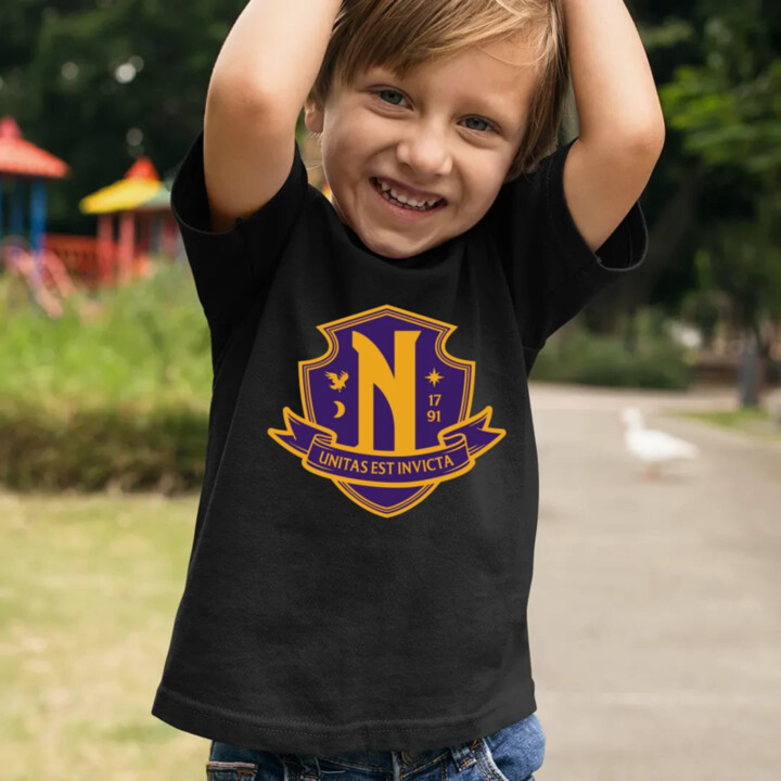 Unitas Est Invicta - Nevermore Academy - dětské tričko s potiskem