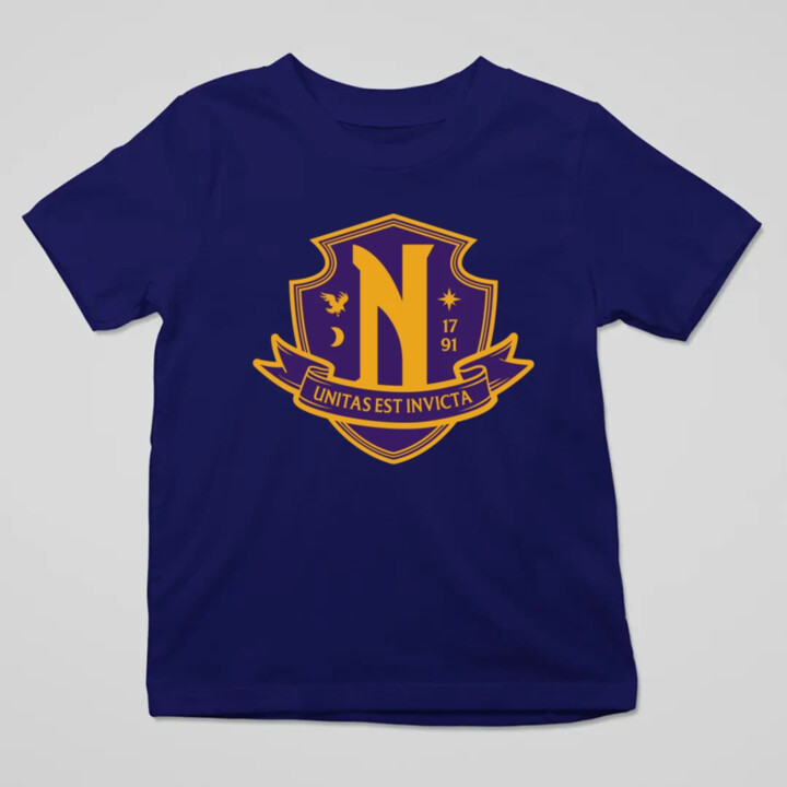 Unitas Est Invicta - Nevermore Academy - dětské tričko s potiskem