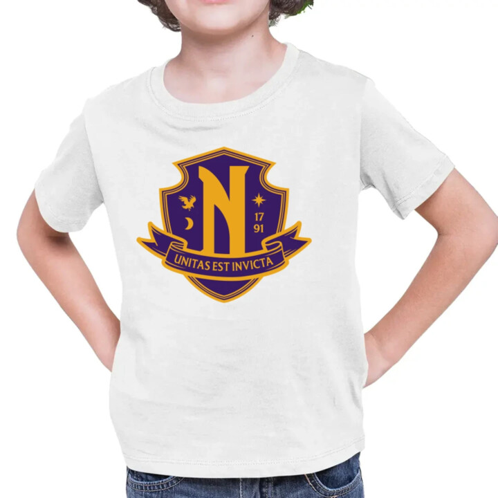 Unitas Est Invicta - Nevermore Academy - dětské tričko s potiskem