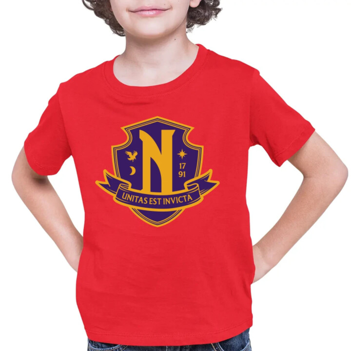 Unitas Est Invicta - Nevermore Academy - dětské tričko s potiskem