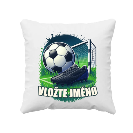 Fotbal (jméno) - míč a hřiště - polštář s potiskem - personalizovaný produkt