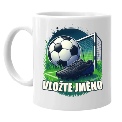 Fotbal (jméno) - míč a hřiště - hrnek s potiskem - personalizovaný produkt
