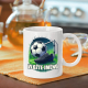 Fotbal (jméno) - míč a hřiště - hrnek s potiskem - personalizovaný produkt