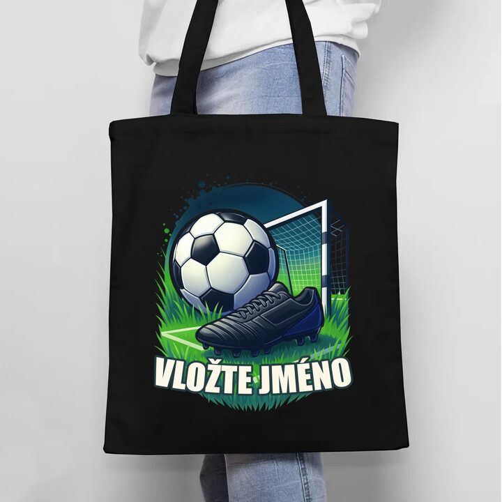 Fotbal (jméno) - míč a hřiště - taška s potiskem - personalizovaný produkt