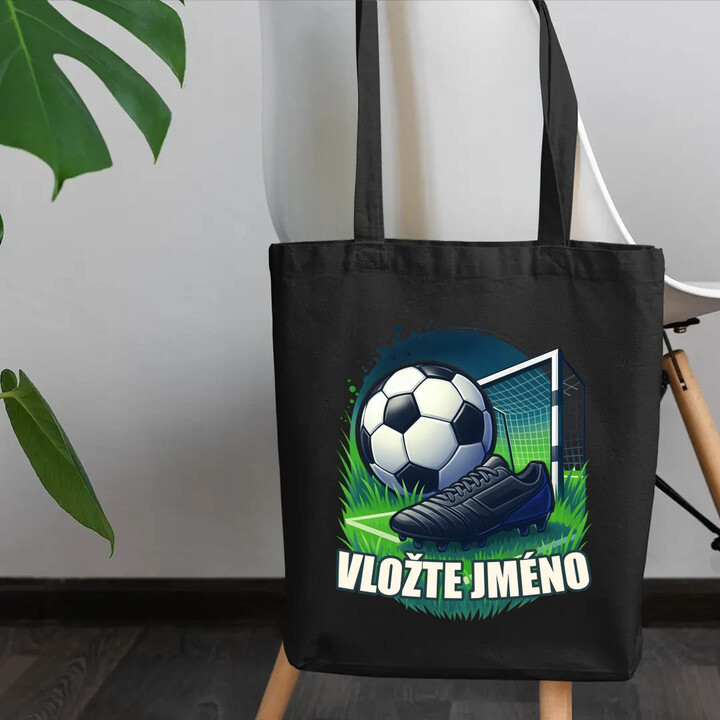 Fotbal (jméno) - míč a hřiště - taška s potiskem - personalizovaný produkt