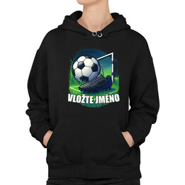 Fotbal (jméno) - míč a hřiště - dámská mikina s potiskem - personalizovaný produkt