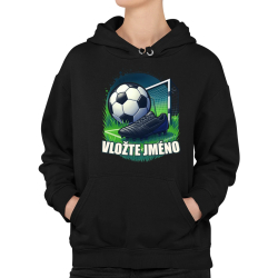 Fotbal (jméno) - míč a hřiště - dámská mikina s potiskem - personalizovaný produkt