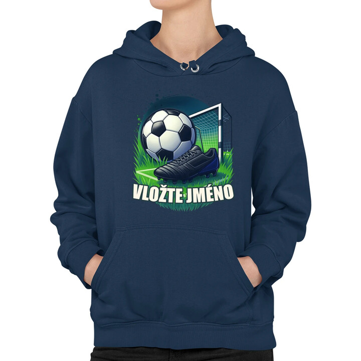 Fotbal (jméno) - míč a hřiště - dámská mikina s potiskem - personalizovaný produkt