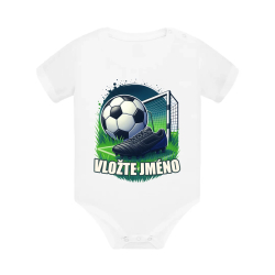 Fotbal (jméno) - míč a hřiště - dětské body s potiskem - personalizovaný produkt