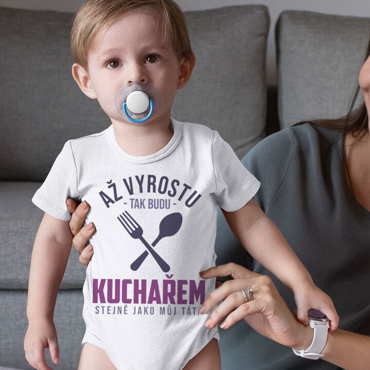 Až vyrostu, tak budu kuchařem - dětské body s potiskem