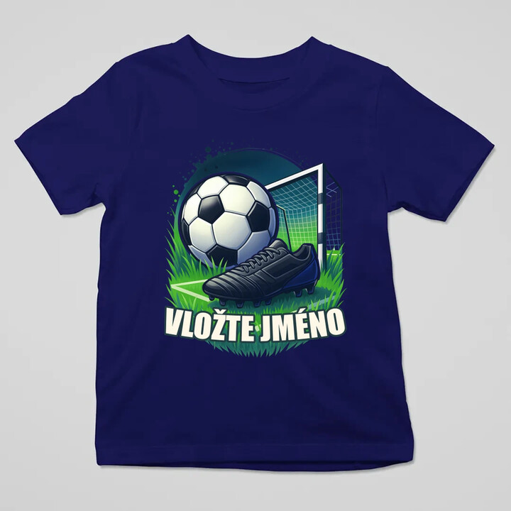 Fotbal (jméno) - míč a hřiště - dětské tričko s potiskem - personalizovaný produkt